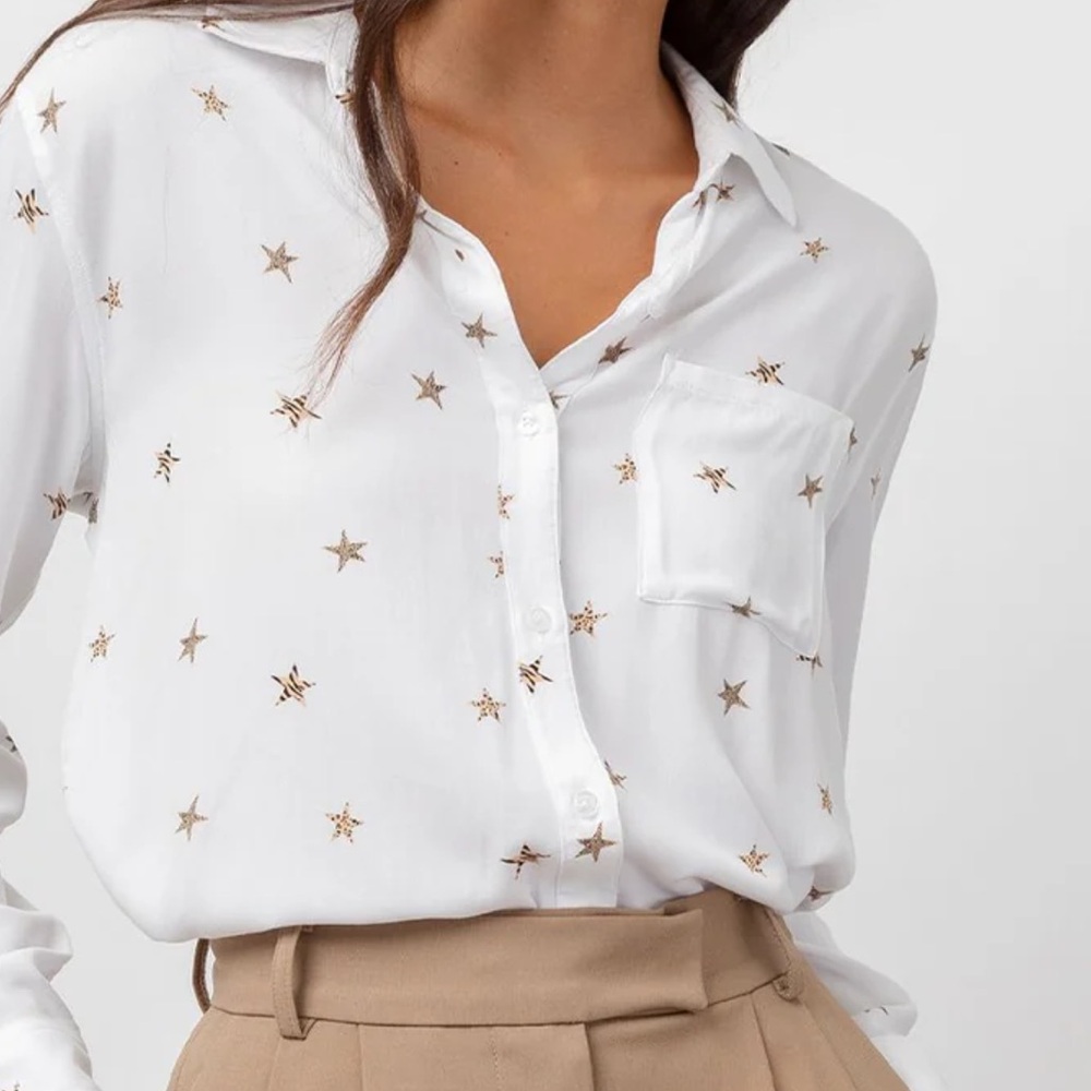 RAILS Rocsi Animal Printed Stars Shirt Size Small